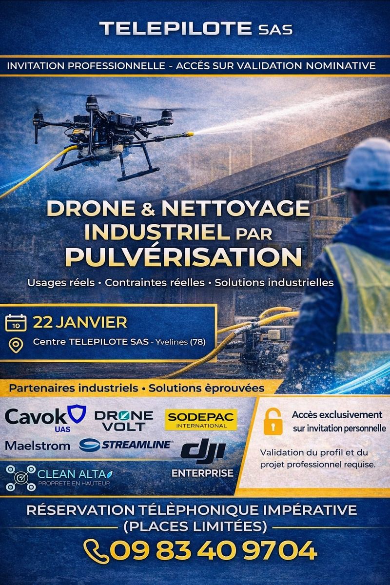 Drone demoussage toiture haute pression