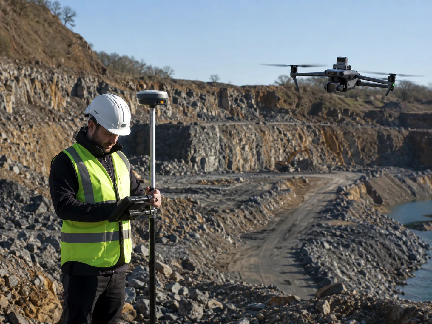 Topographie de carrière par drone (DJI Matrice 350 RTK)