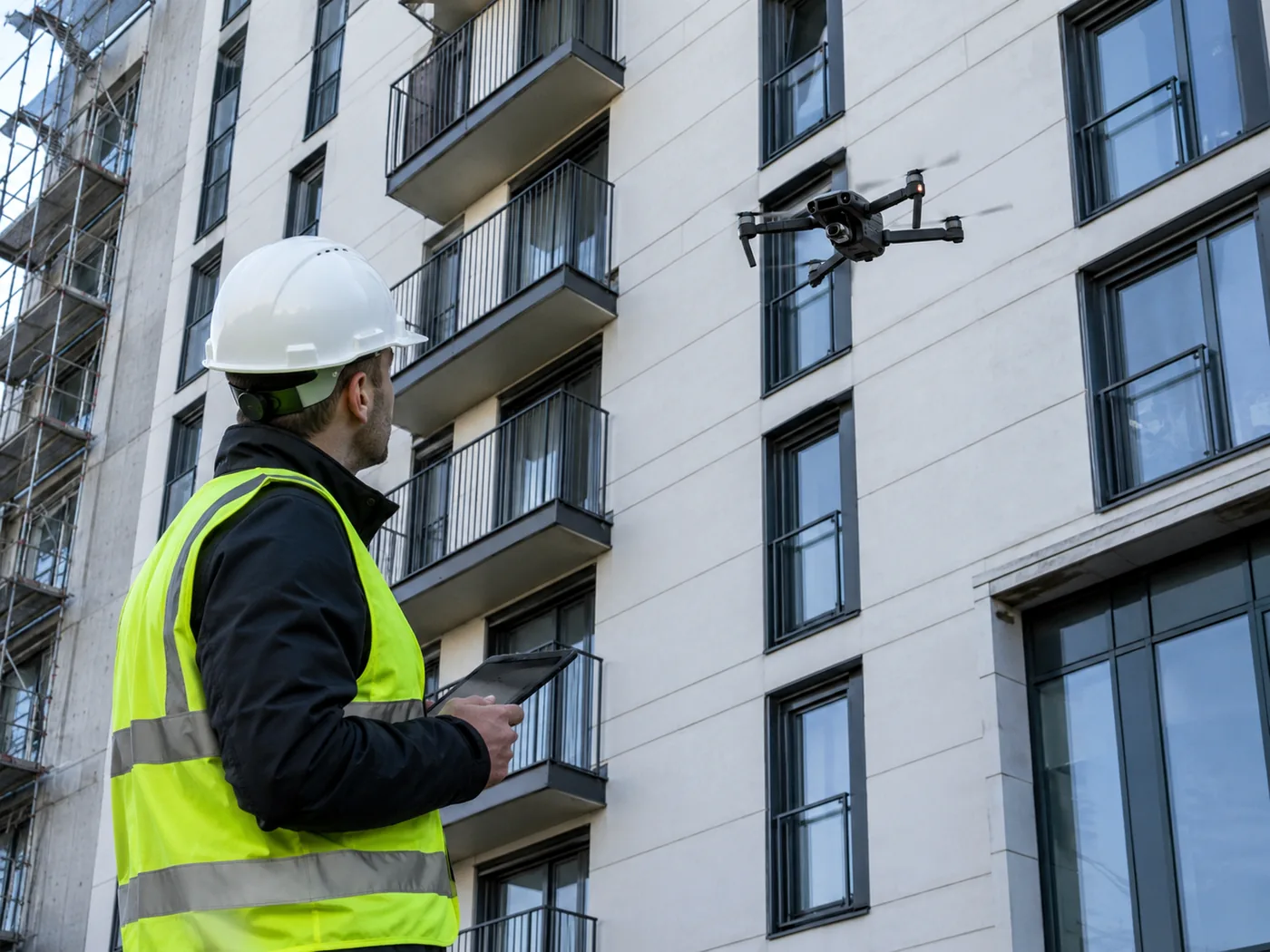 Expertise de sinistre en façade par drone